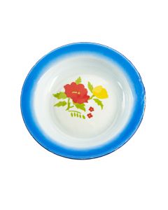 Plato hondo metal estampado flor 21.7cm surtido