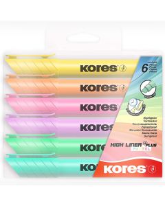 Resaltador Kores pastel 6und