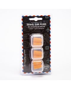 Tapón oídos viajes estuche 3 pares naranja