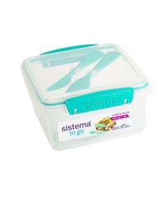 Recipiente cuadrado con cubiertos