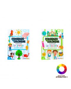 Libro colorear granja y escuela