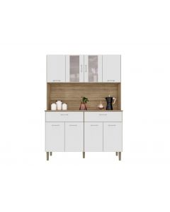 Mueble multiuso kyra 8 puertas 2 gavetas freijo supremo