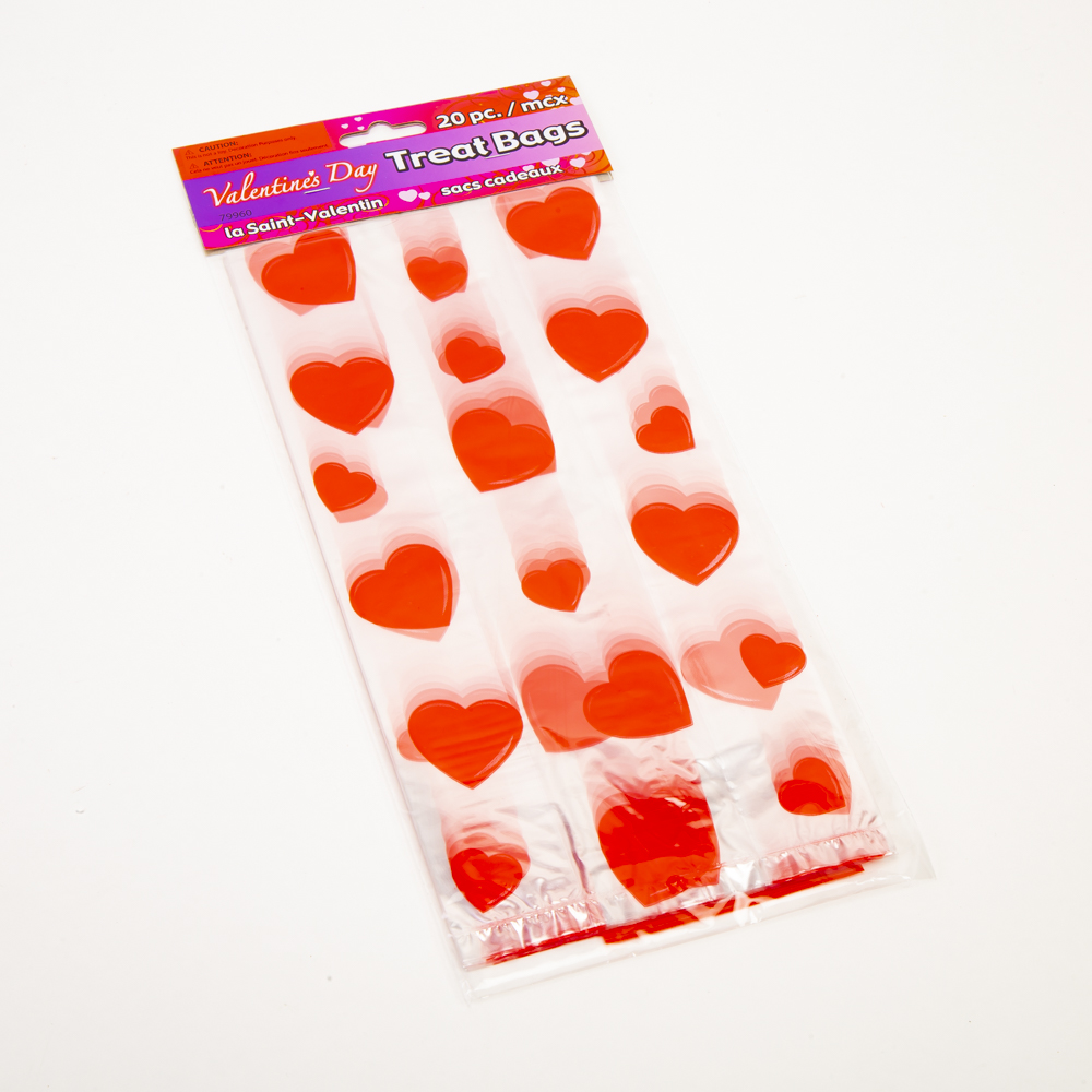 Bolsa plástica estampado corazón 20und