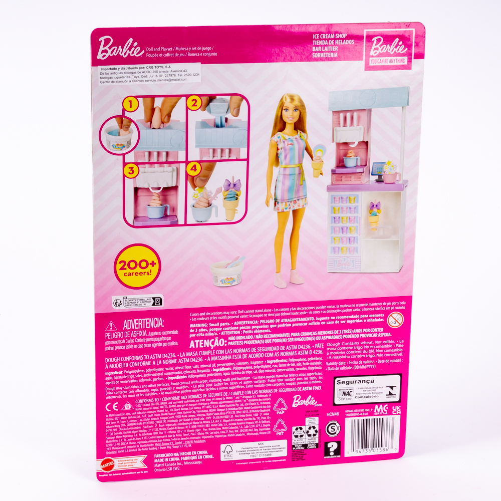 Barbie tienda helados con accesorios +4a