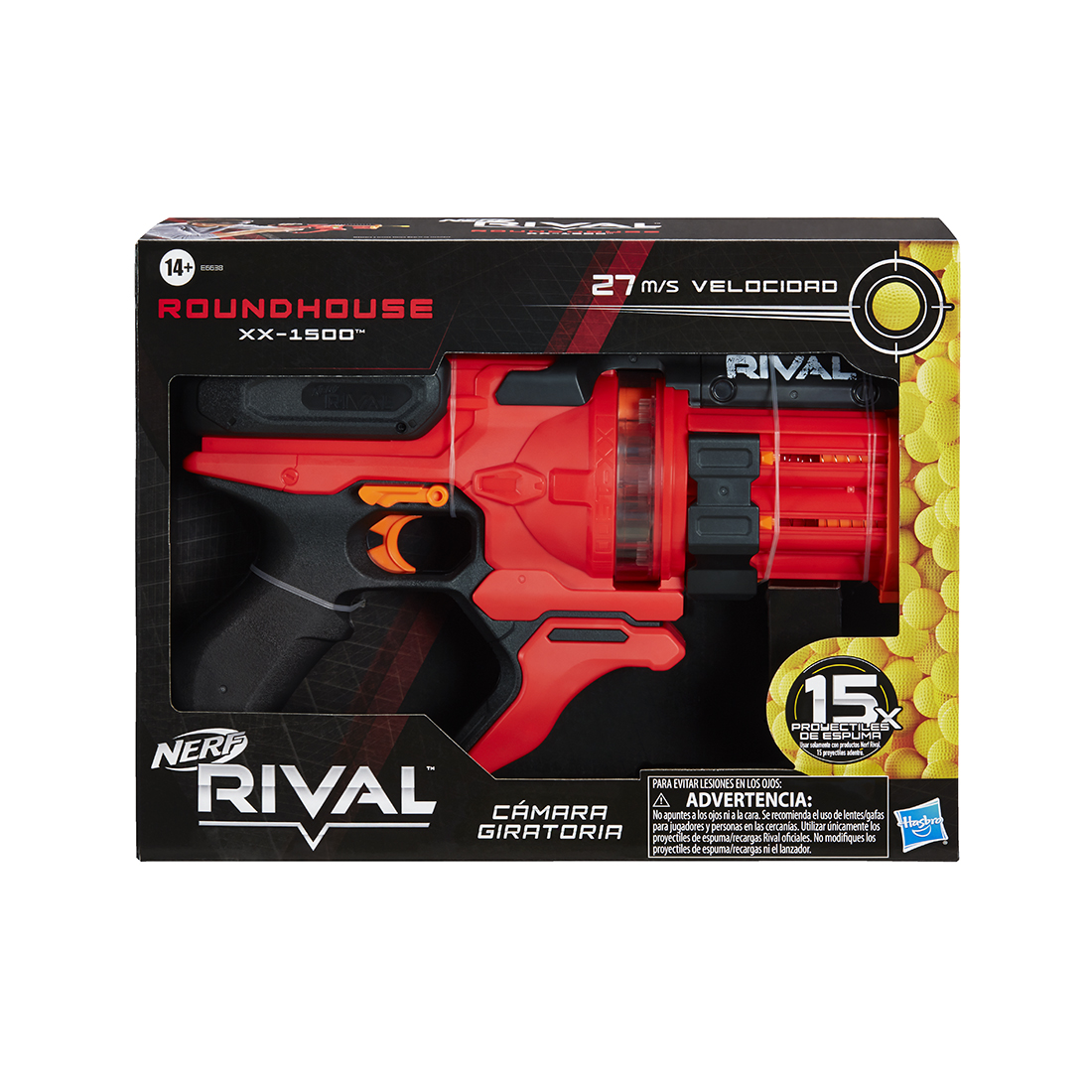 ナーフRIVAL 1500 エアソフトガン 赤黒 Pistola +14a