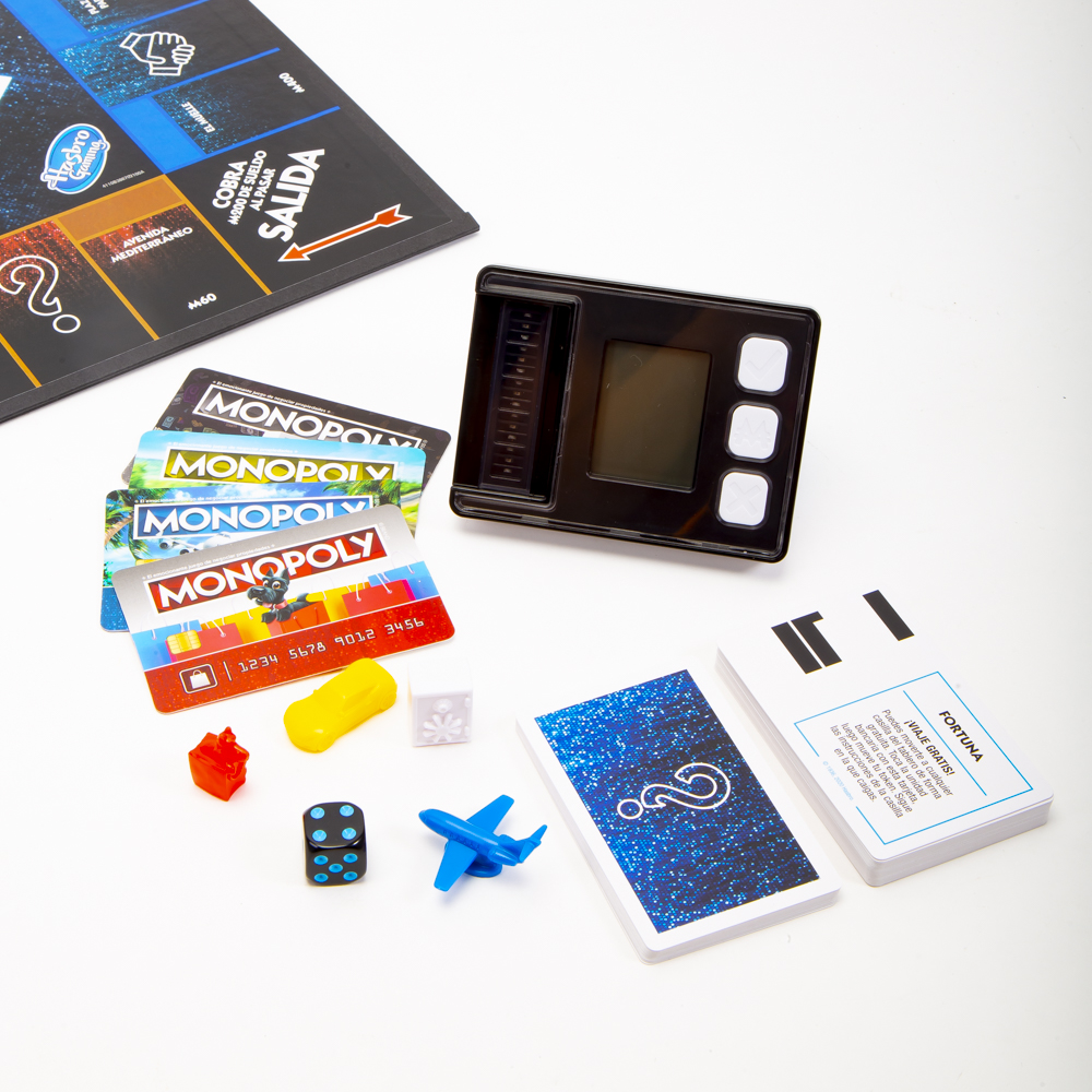 Monopoly Súper Electronic Banking – Juego De Mesa Electrónico Con Tarjetas De Recompensas, Para Niños Y Adultos +8 Años, 2-4 Jugadores