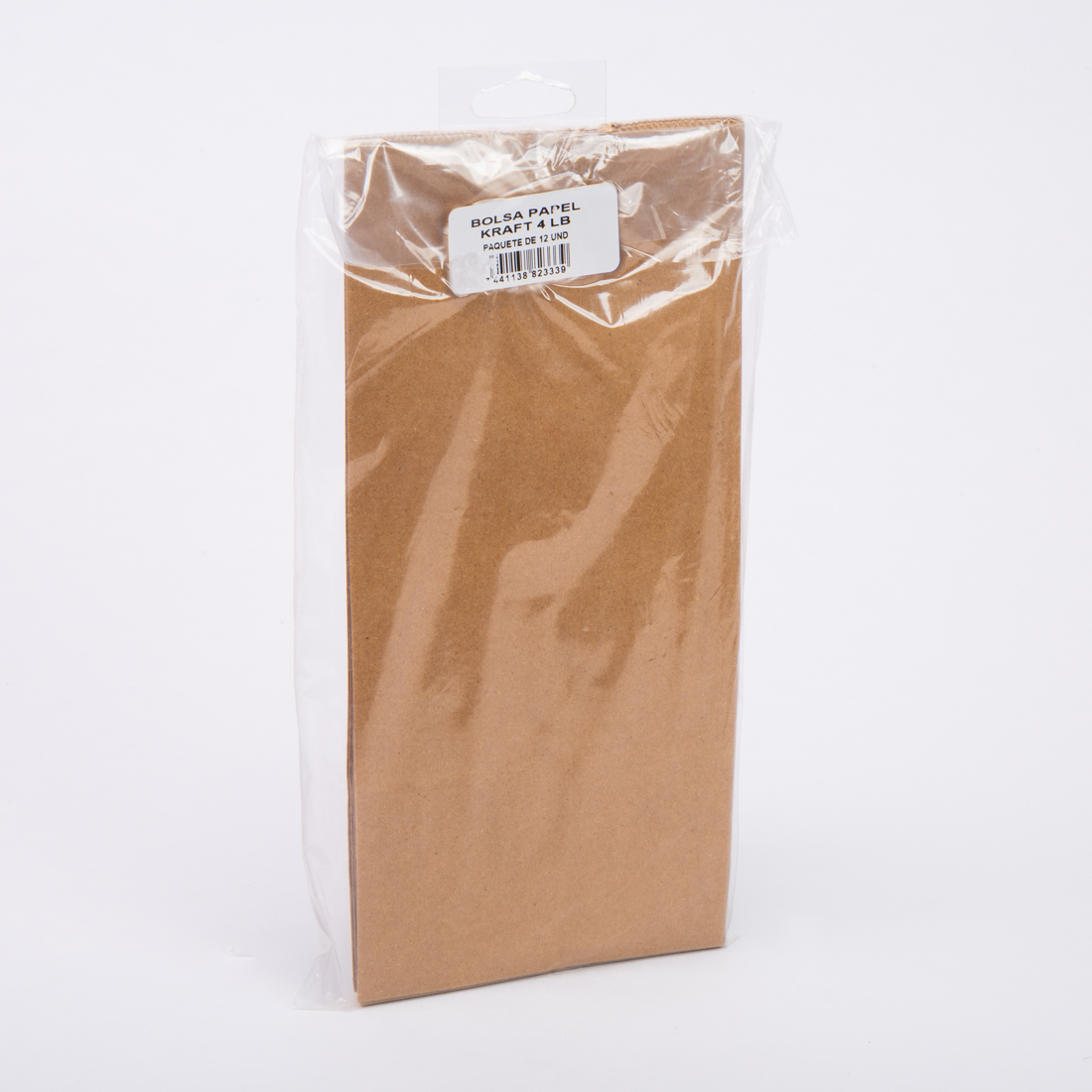 Bolsa papel kraft 4lb 12und