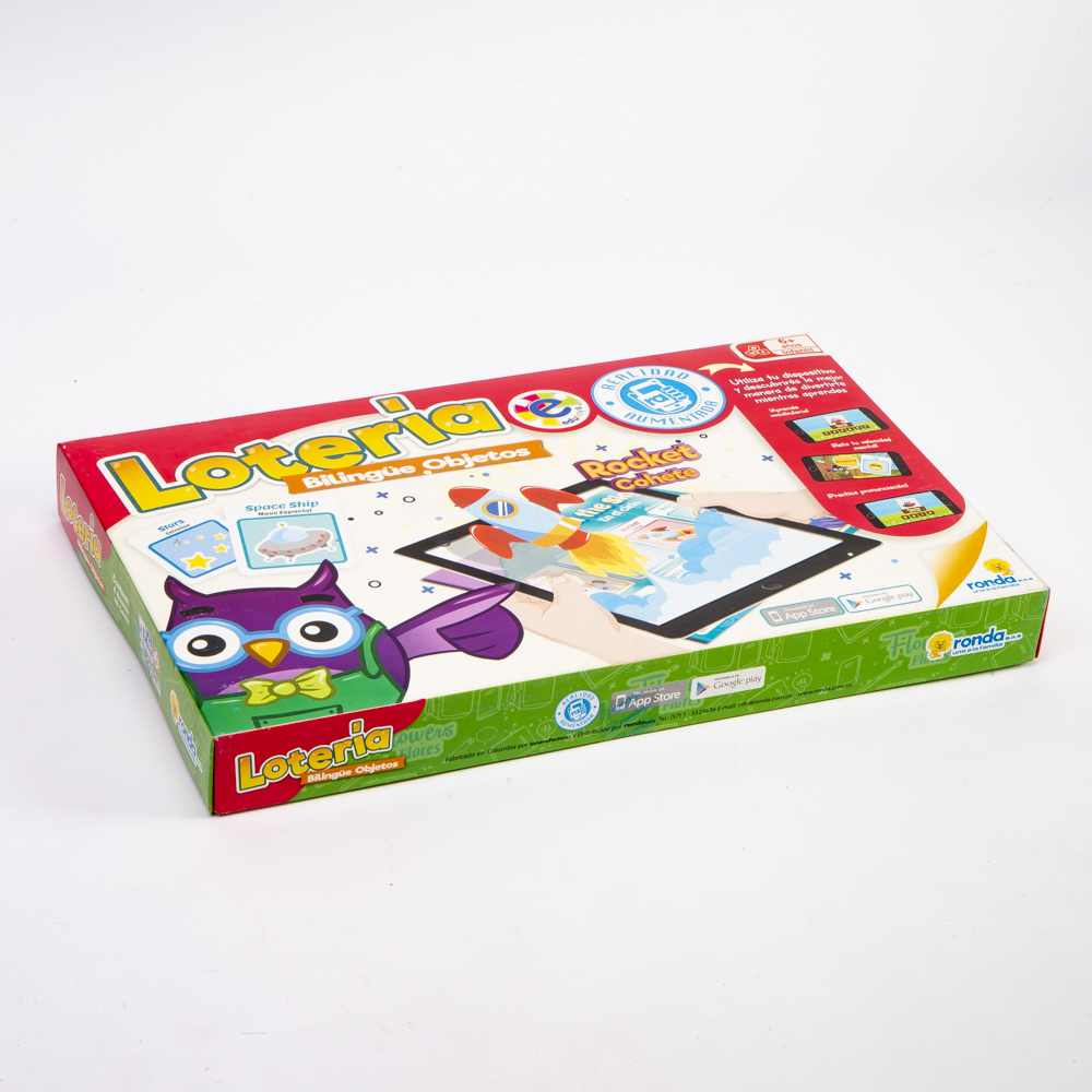 Juego didáctico ronda lotería bilingue objetos +6a