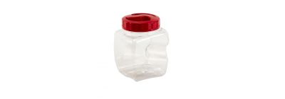 Contenedor cuadrado clear 2l rojo guateplast