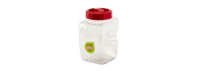 Contenedor cuadrado clear 3l rojo guateplast