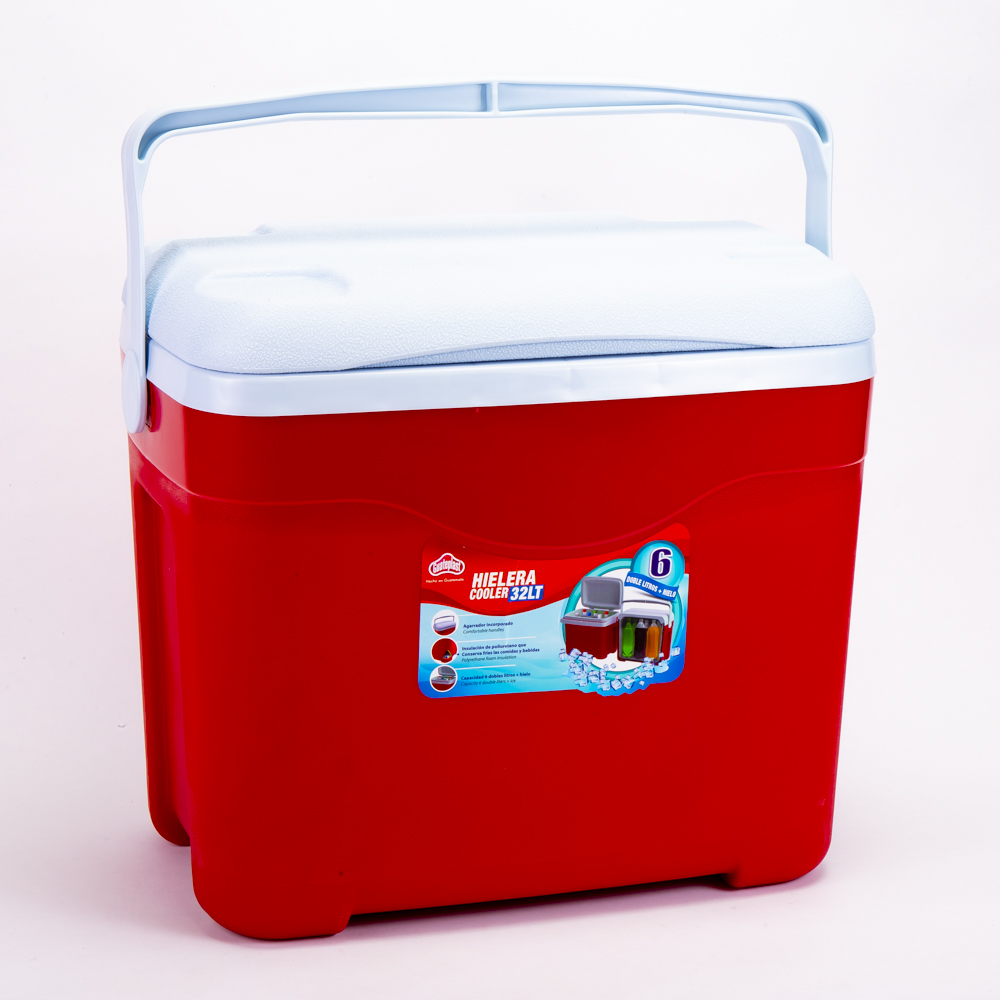 Hielera Guateplast Polar mediana 32l rojo