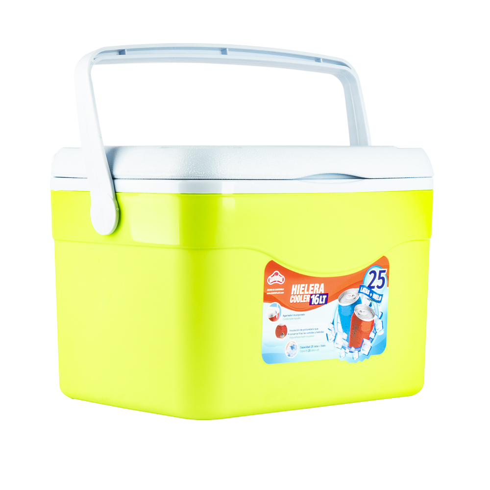 Hielera polar 16l 25 latas y hielo verde limon