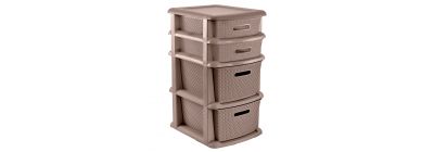 Gavetero 4 niveles ratan beige