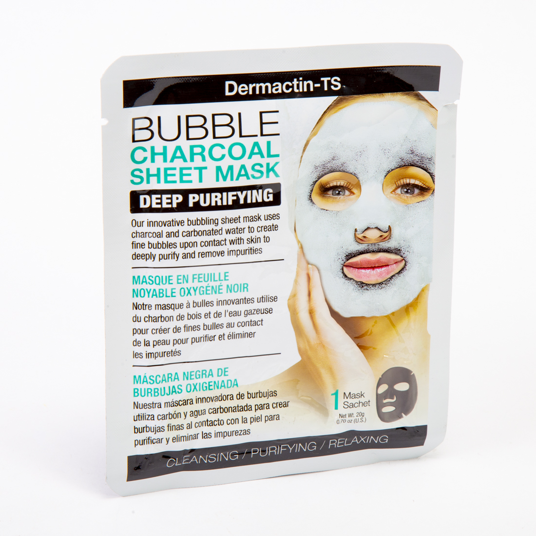 Mascarilla facial burbujas carbón