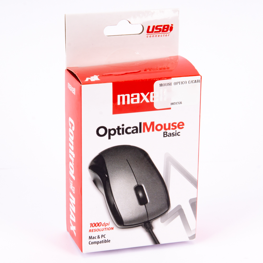 Mouse óptico con cable USB negro