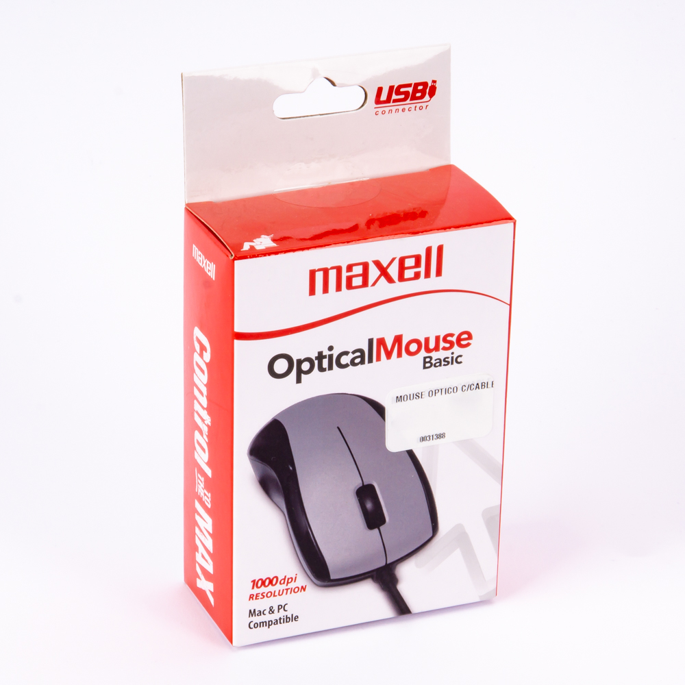 Mouse óptico con cable USB gris