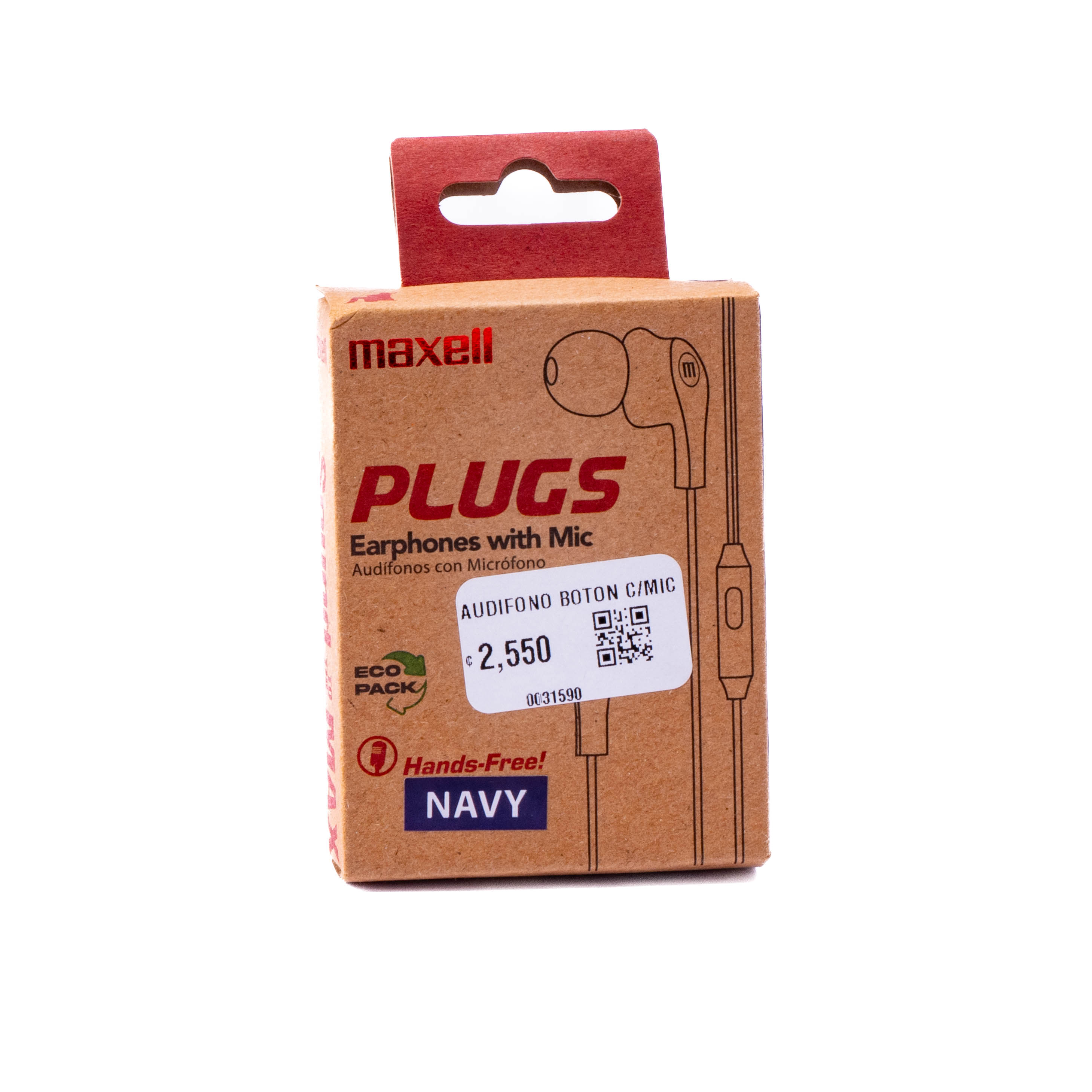 Audífono botón con micrófono azul oscuro