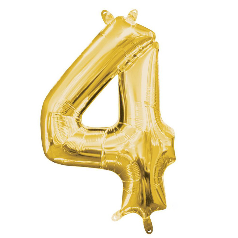 Globo metal #4 dorado 34pulg