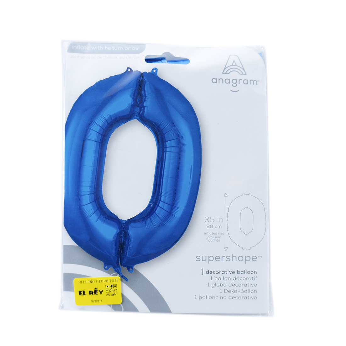 GLOBO METAL #0 AZUL 36PULG