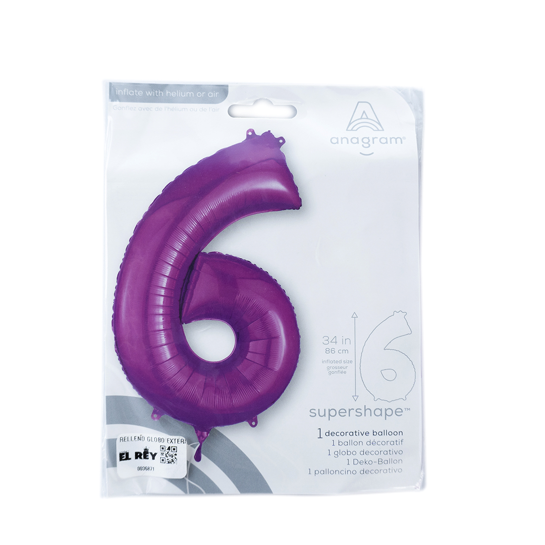 GLOBO METAL #6 FUCSIA 36PULG
