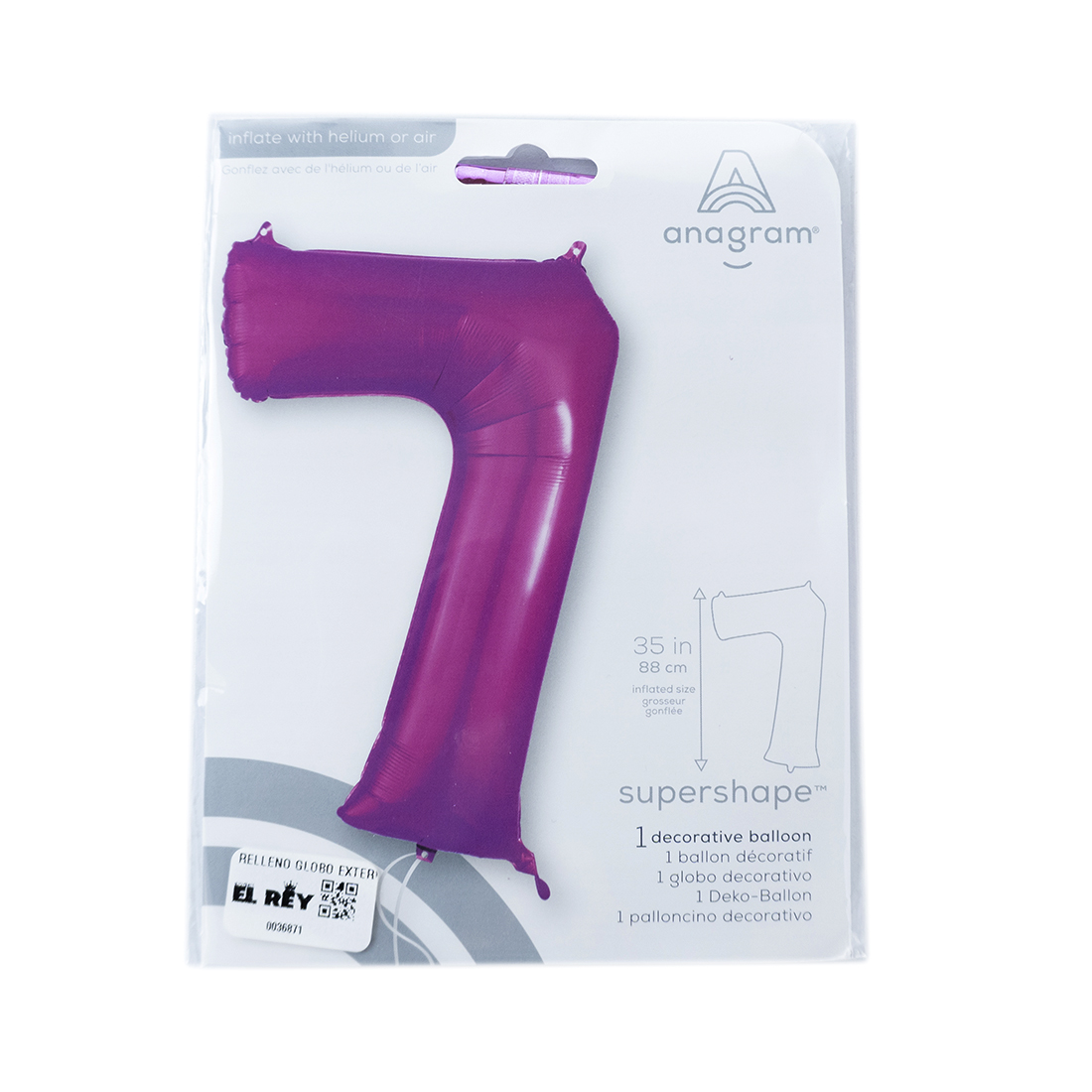 GLOBO METAL #7 FUCSIA 36PULG