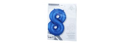 GLOBO METAL #8 AZUL 36PULG
