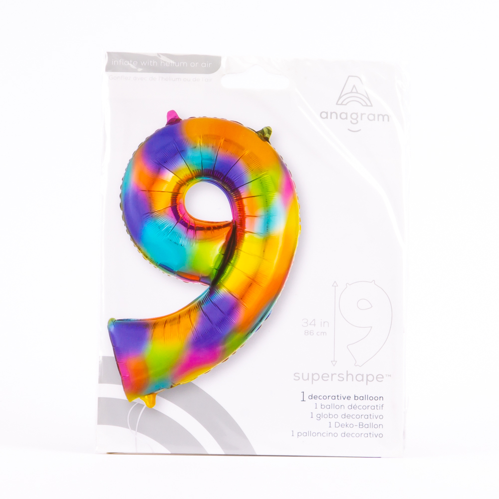 Globo #34 número 9 rainbow