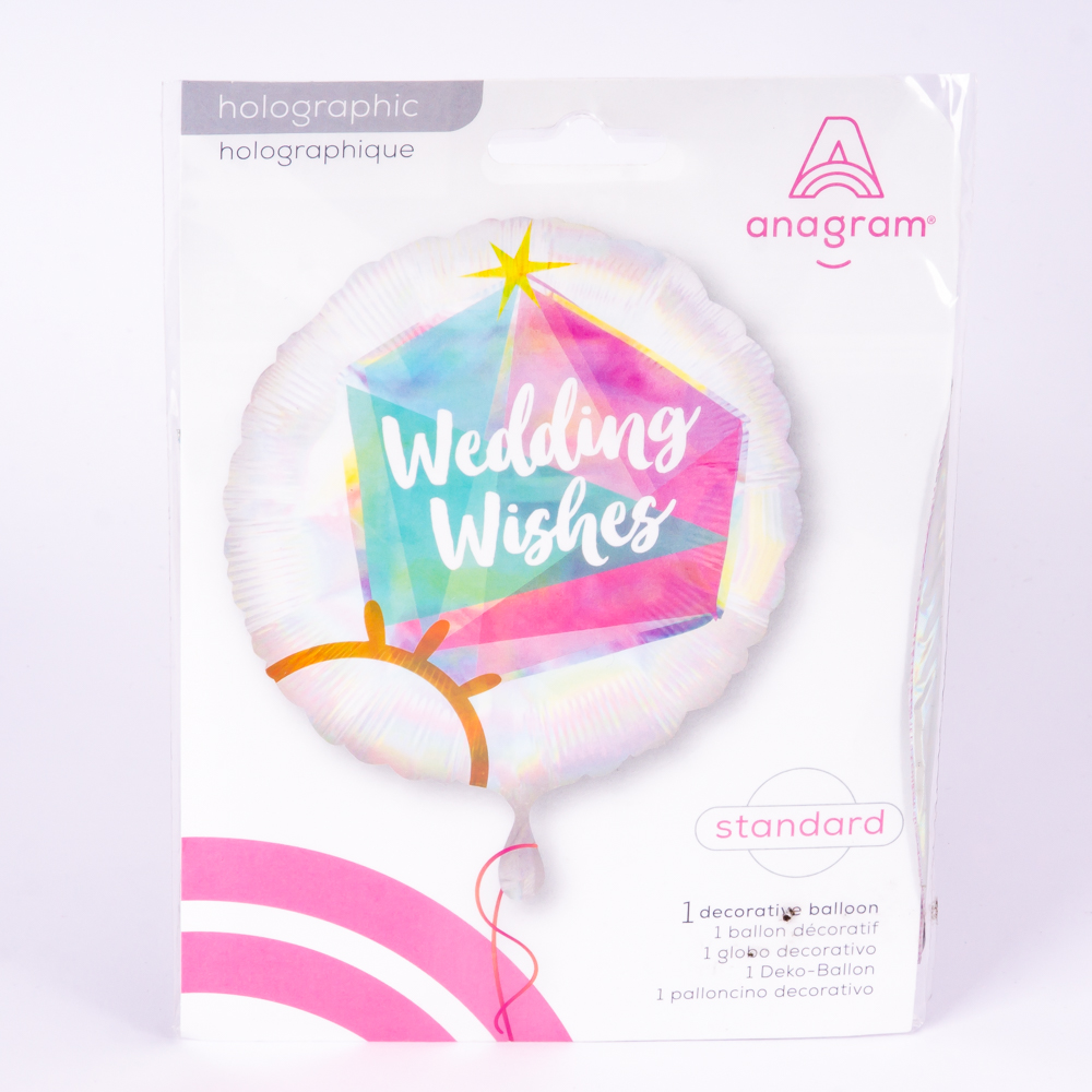 Globo metálico wedding wishes anillo 18pulg