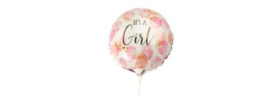 Globo metálico bay girl pink 9pulg