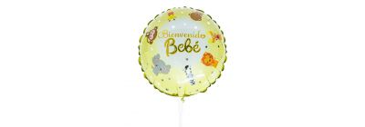 Globo metal bienvenido animal bebe 9pulg
