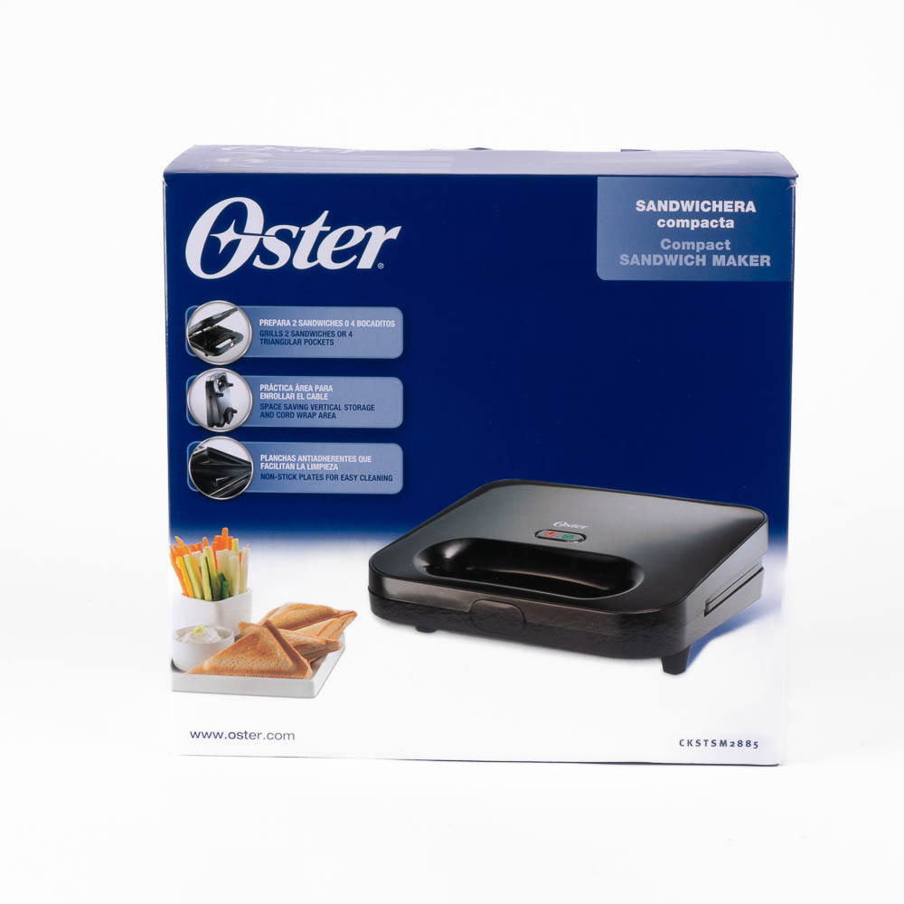 Sandwichera compacta 2 rebanadas negra Oster