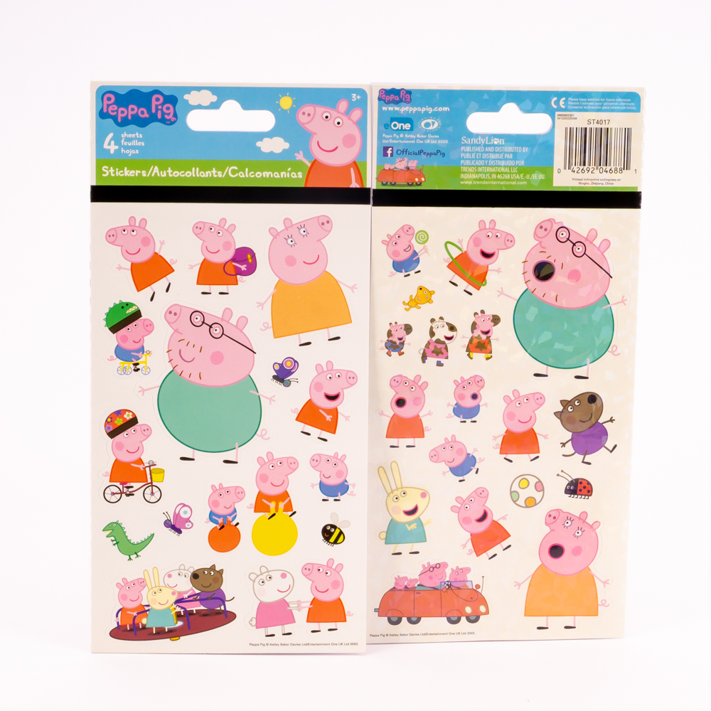 Calcomanía peppa pig 4 hojas +3a surtido