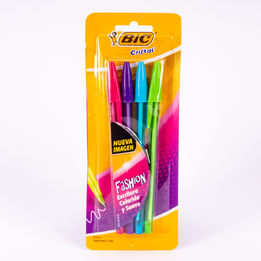 Lapicero Bic 4 unidades colores vivos
