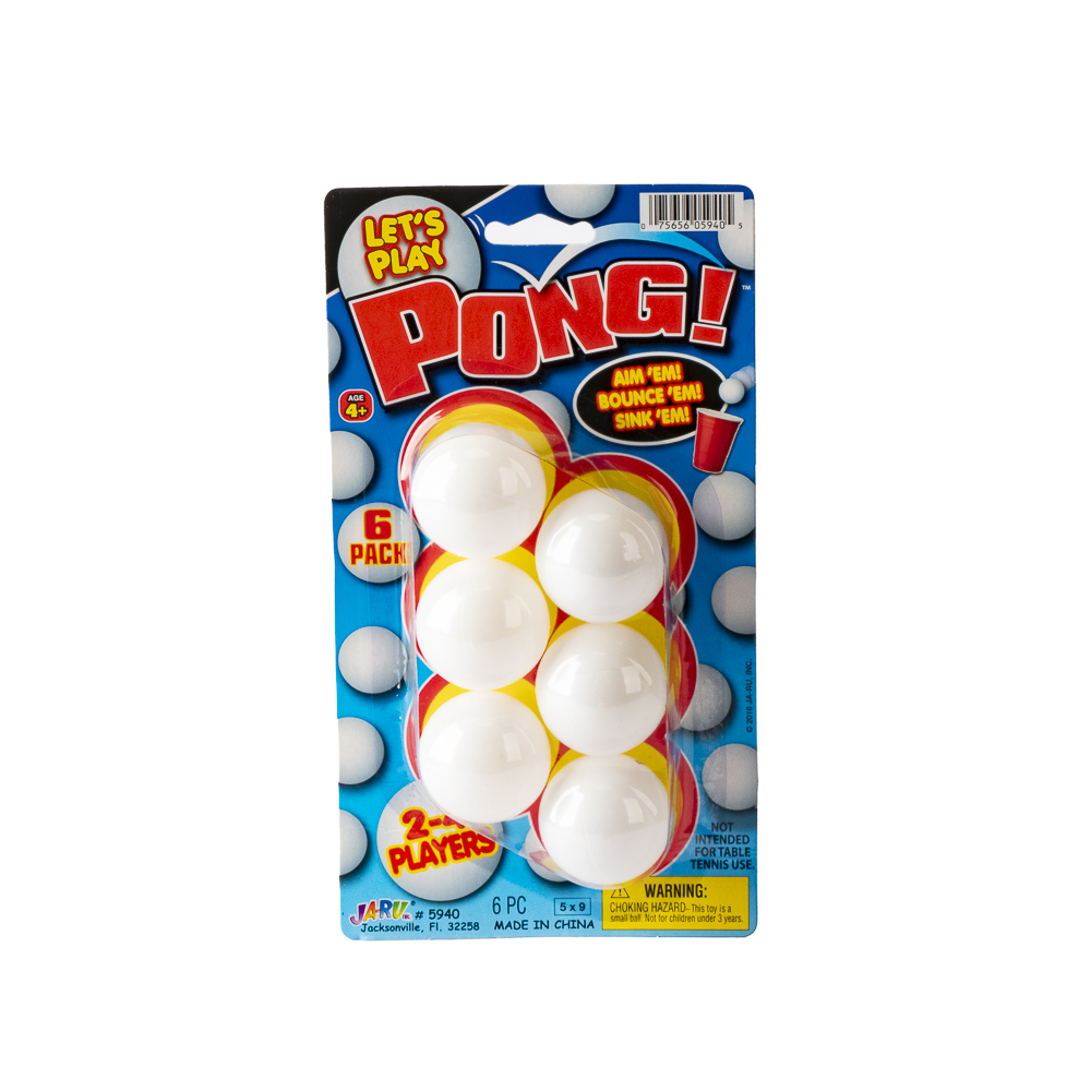 Pelota plástica ja-ru ping pong 6und blanca