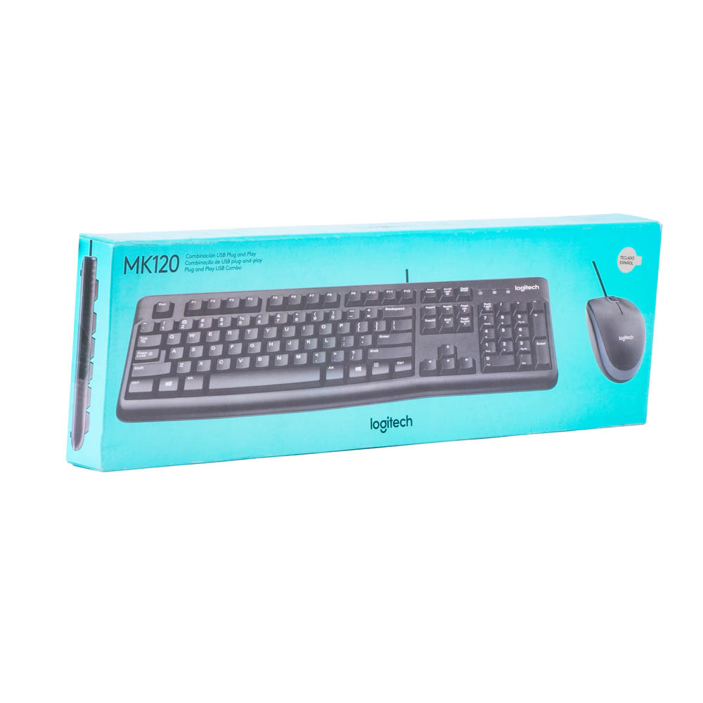 Kit Logitech teclado y mouse usb mk120 negro