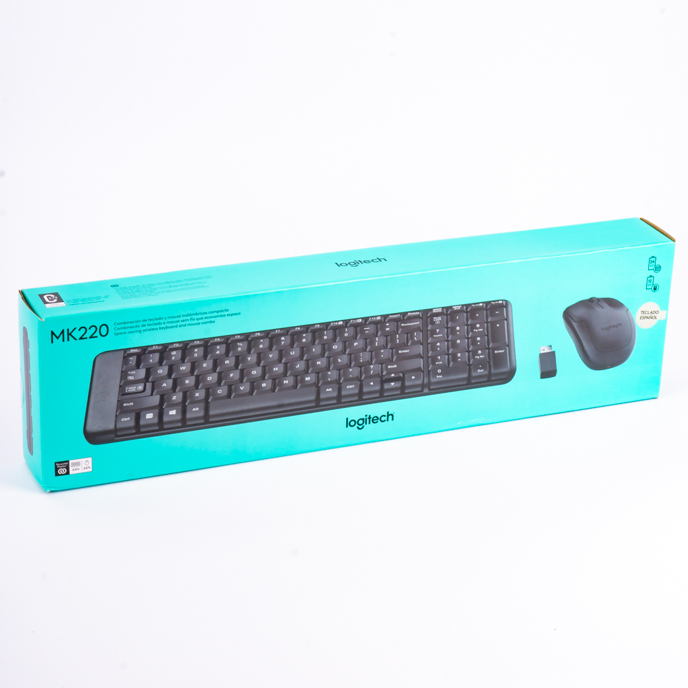 Kit Logitech teclado y mouse inalámbrico mk220 