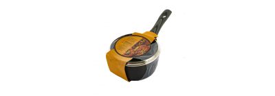 Olla metal y estampado puntos con tapa 1.5qt