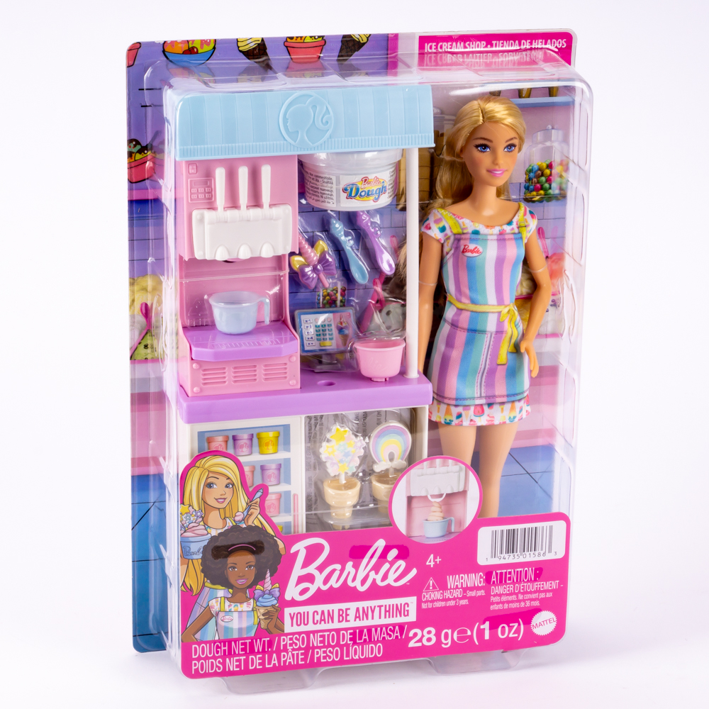 Barbie tienda helados con accesorios +4a