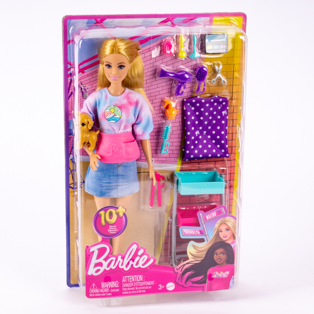 Muñeca Barbie pet grooming con accesorios 10pzas 3a+