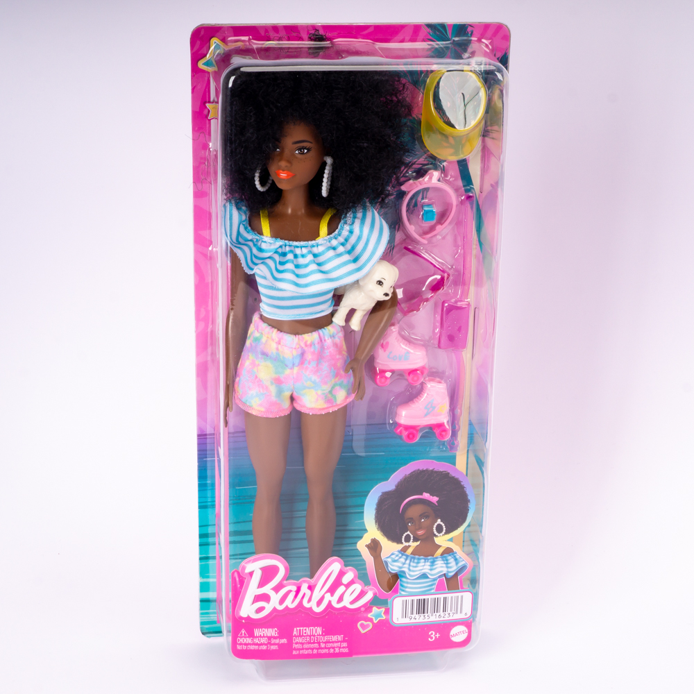 Muñeca Barbie con patines mascota y accesorios +3a