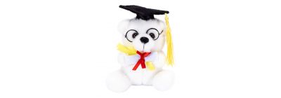 Peluche blanco de graduación