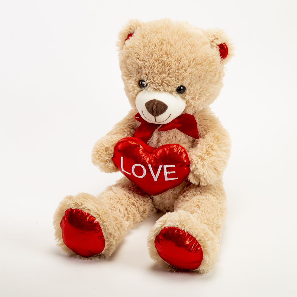 Peluche oso con corazón frase bordada 22pulg 