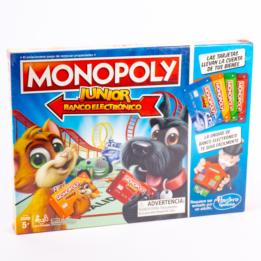 Juego mesa Monopoly junior banco electrónico +5a