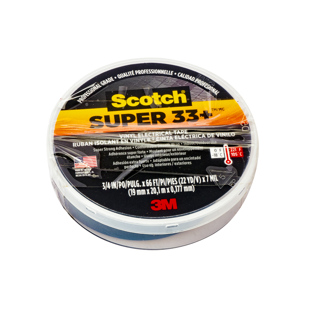 Cinta tape scotch super 33 19mmx20m negro 3m