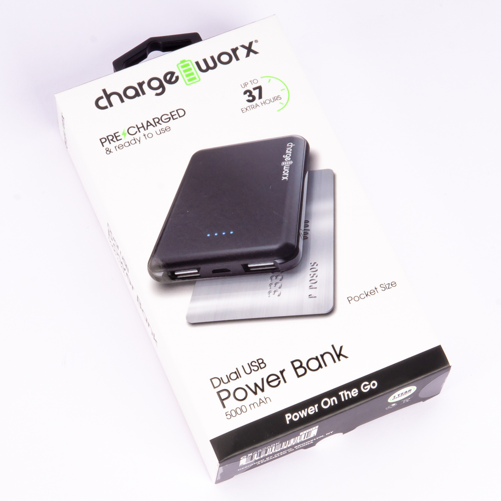 Batería externa Dual USB 37h 5000mah negro