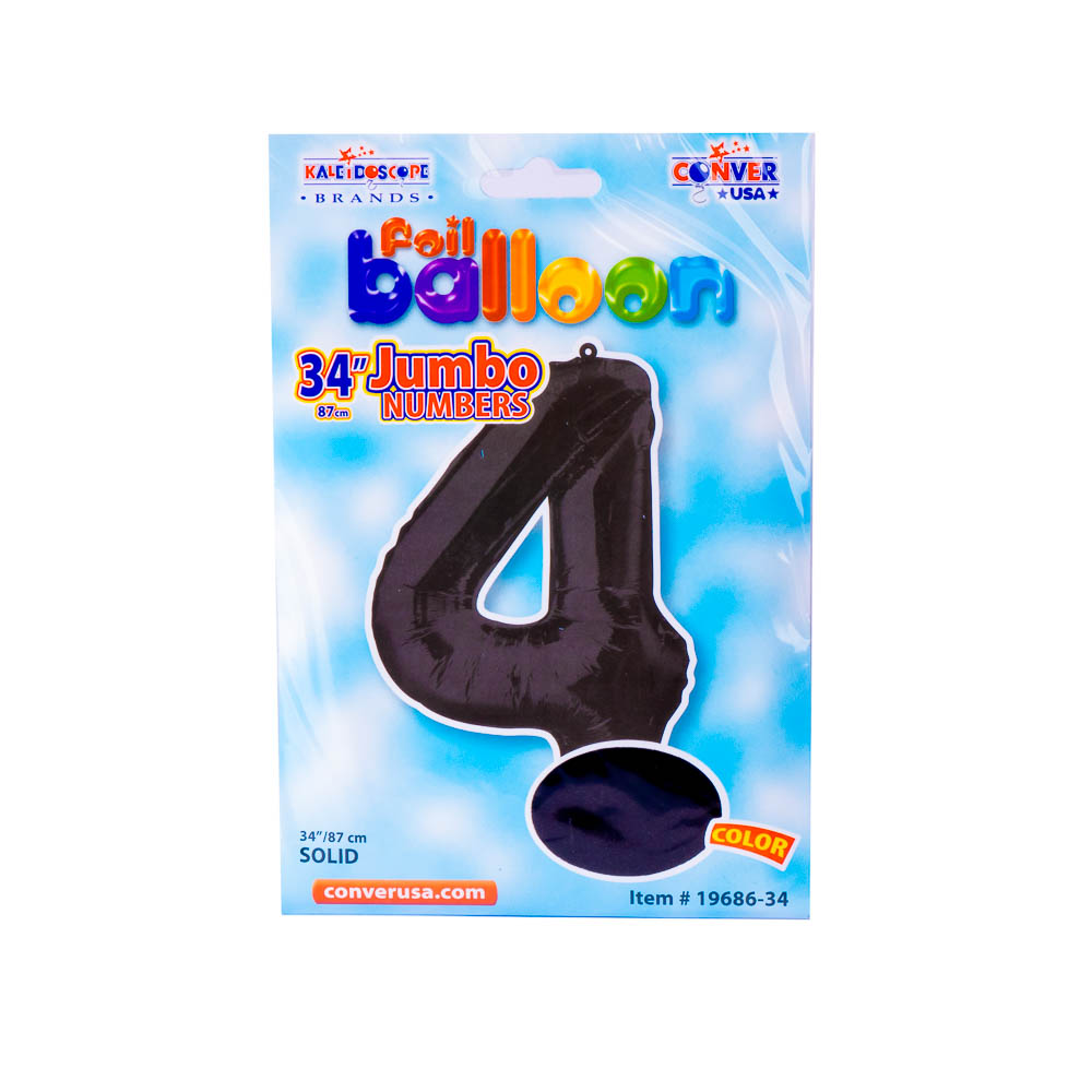 Globo metal #4 34pulg negro