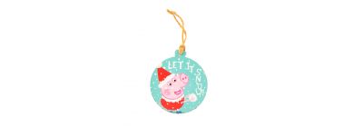 Figura colgante country esfera Peppa Pig let it snow