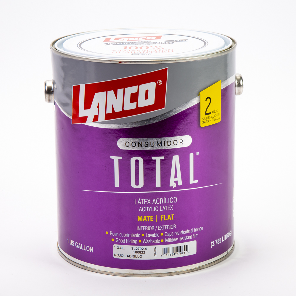 Pintura látex acrílico ladrillo rojo galón