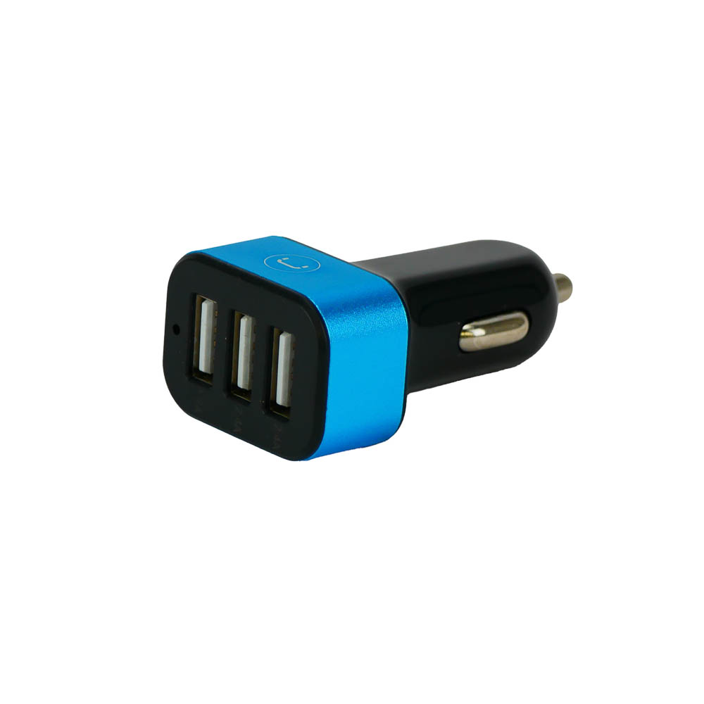 Cargador rápido carro triple USB 6a