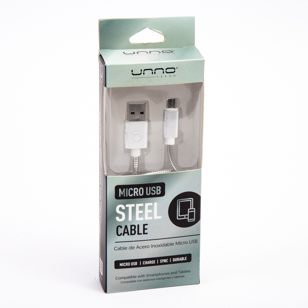 Cable acero inoxidable micro USB